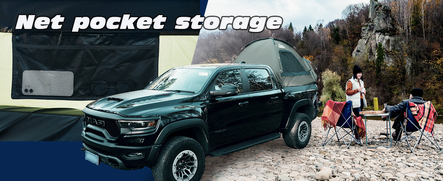 WildFinder truck bed tent interior net pocket storage