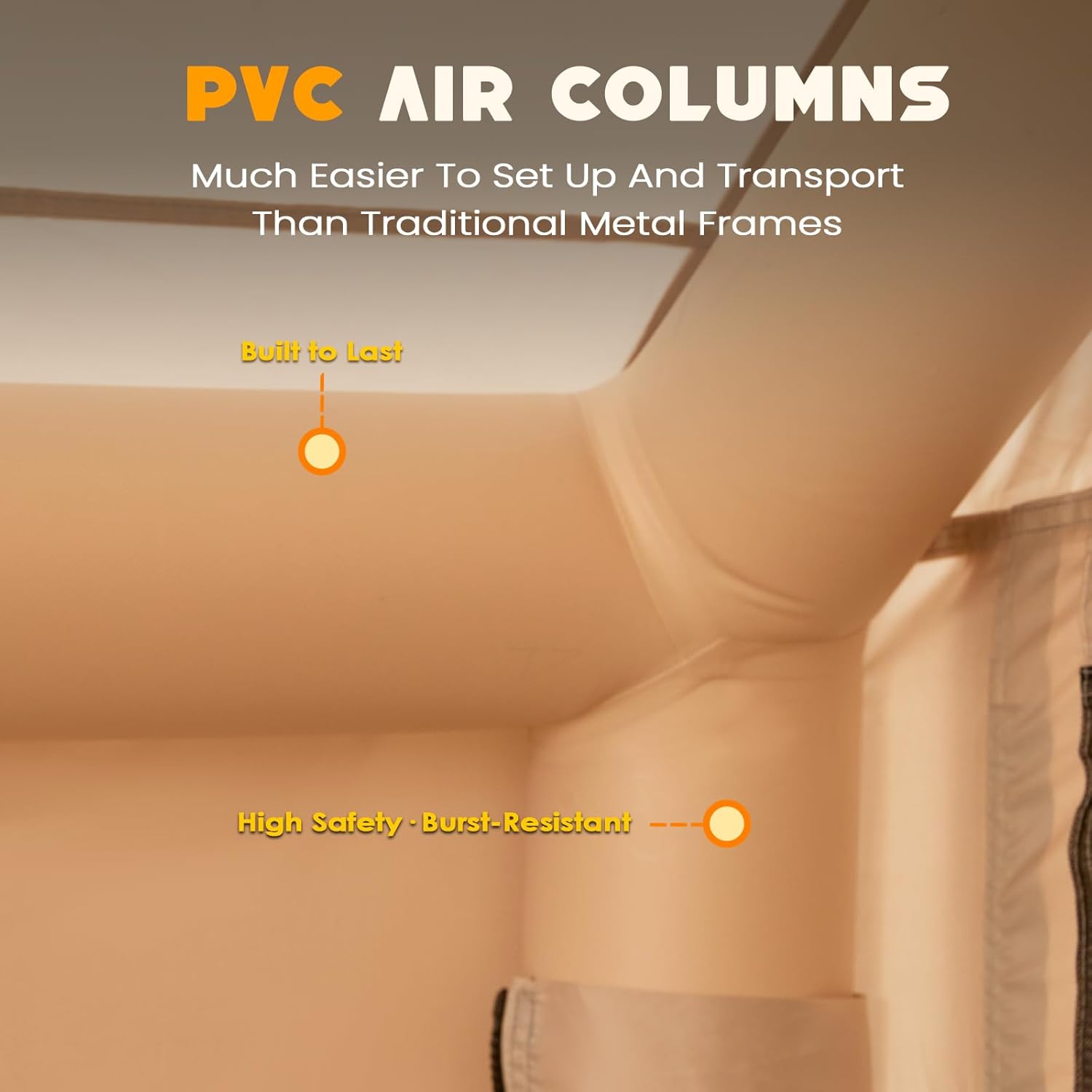 WildFinder inflatable tent PVC air columns, easier to set up than metal frames