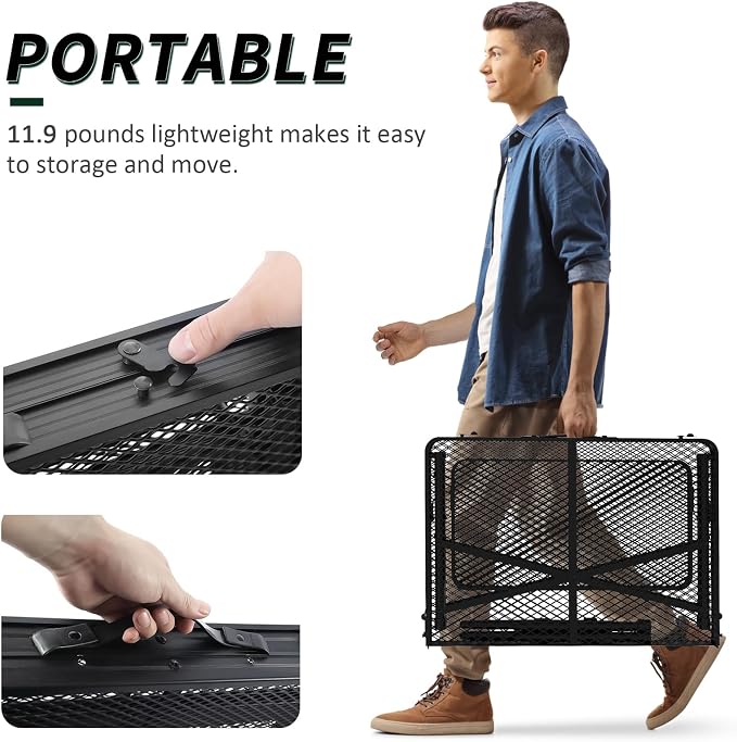 WildFinder folding table folded flat, portable at 11.9 pounds