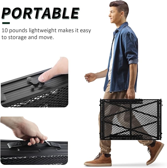 WildFinder 4x2 FT folding table portable at 10 pounds, easy to carry
