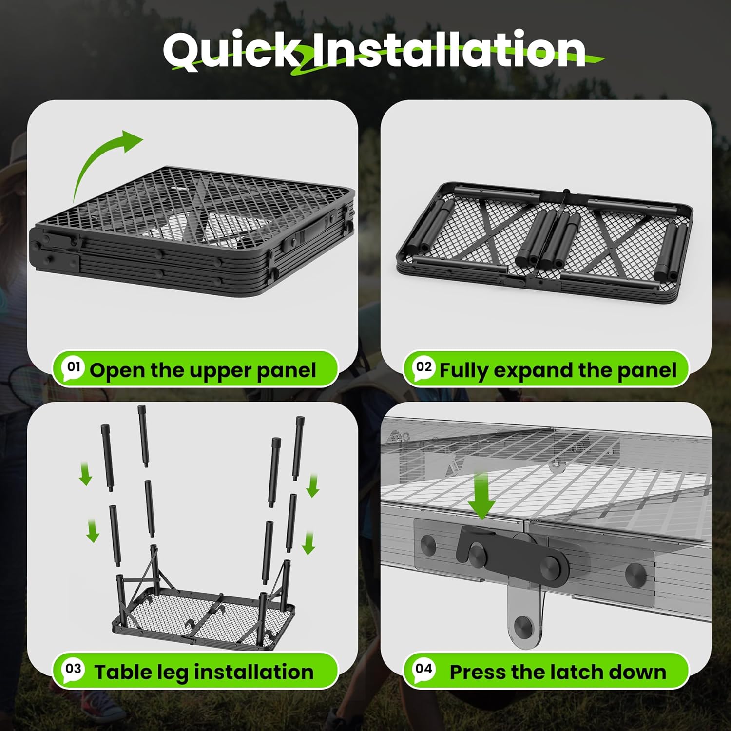 WildFinder 2x1.3 FT table quick four-step installation