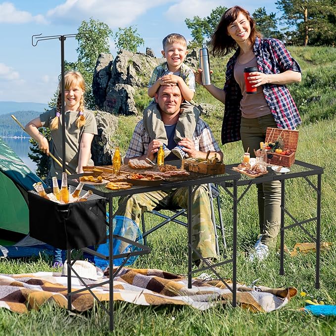 WildFinder cooking station used by a family at an outdoor picnic
