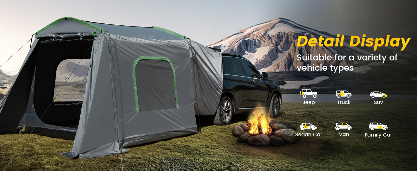 WildFinder SUV tent suitable for a variety of vehicle types including Jeep, SUV and van